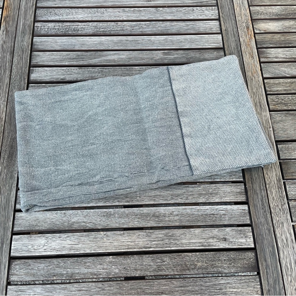 West Elm Cotton Canvas Pillow Cover Platinum 12” x 46” Textured NWOT